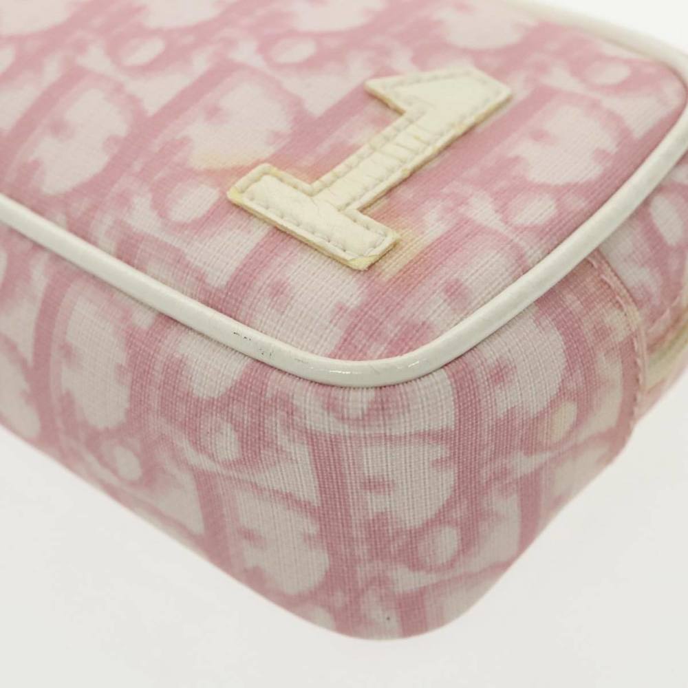Christian Dior Trotter Canvas Pouch Pink Silver Auth hk1748 - Picture 14 of 16